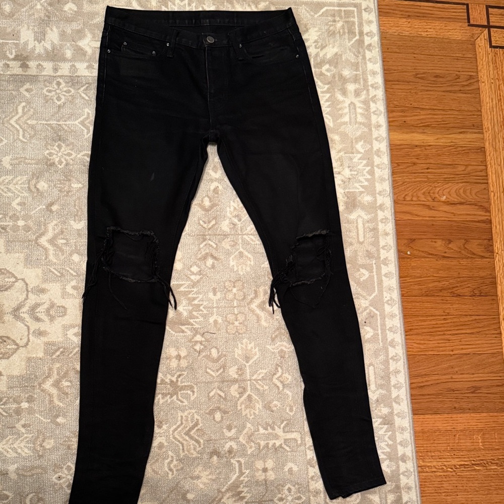 MNML Black Distressed Women Jeans